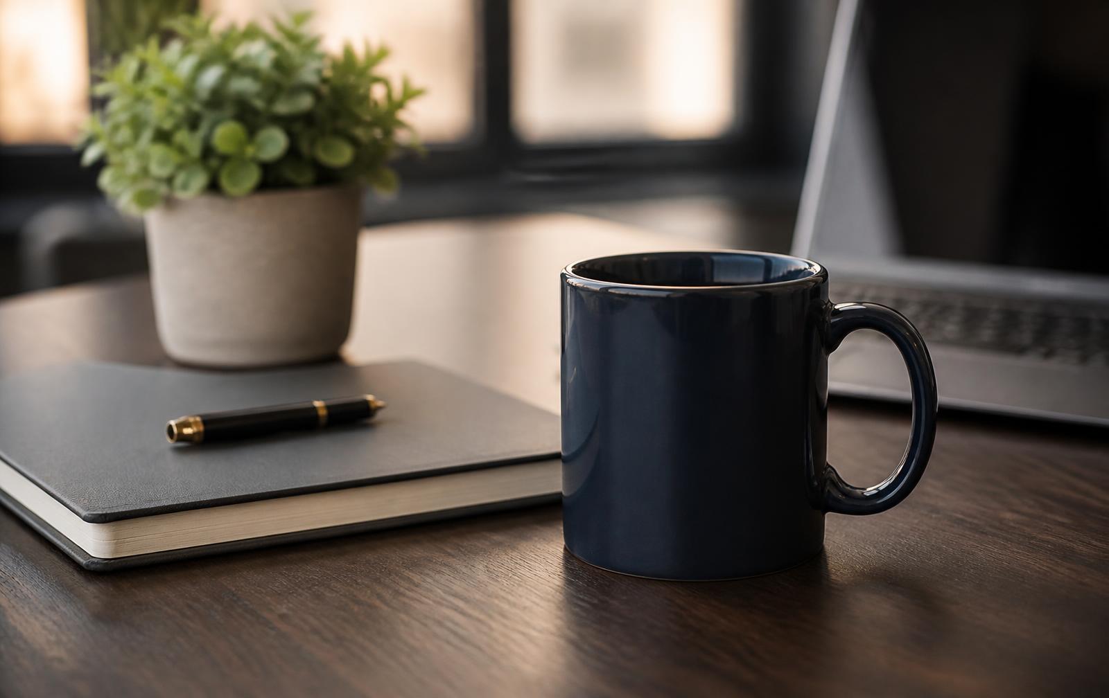 Escritorio con taza de Dent Asesores